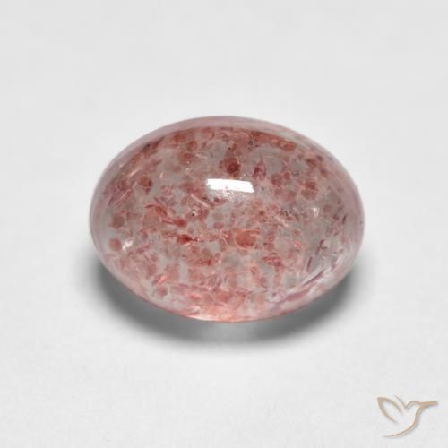 Quartz fraise Rose terreux naturelle ovale, 1.15 ct, Translucide