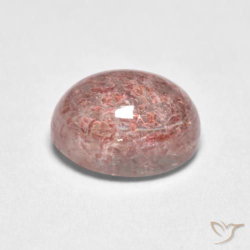 Quartz fraise Rose terreux naturelle ovale, 1.15 ct, Translucide