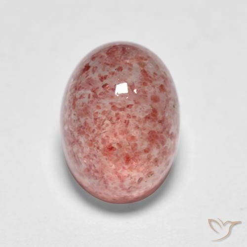 Quartz Fraise Rose moyen naturelle ovale, 1.82 ct, Translucide