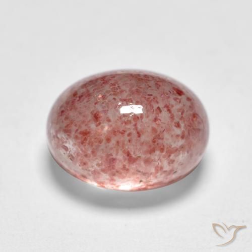 Quartz Fraise Rose moyen naturelle ovale, 1.82 ct, Translucide