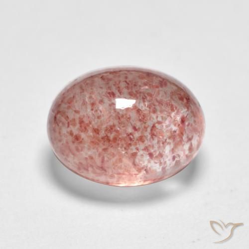 Quartz fraise Rose moyen naturelle ovale, 1.83 ct, Translucide