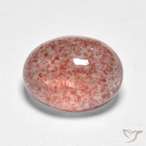 Quartz fraise Rose framboise naturelle ovale, 1.44 ct, Translucide