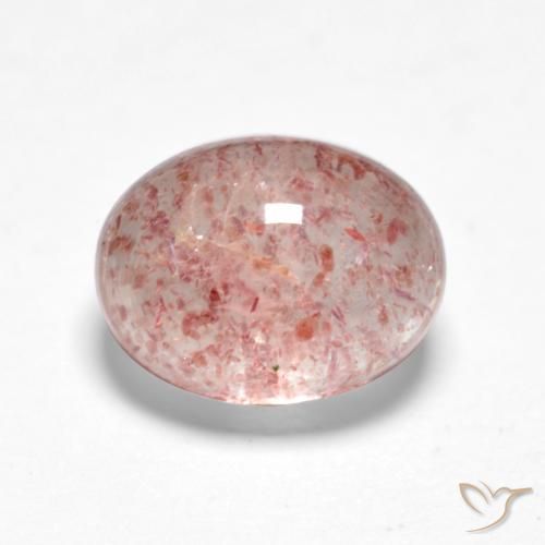 Quartz fraise Rose moyen naturelle ovale, 1.95 ct, Translucide