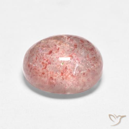 Quartz fraise Rose moyen naturelle ovale, 1.95 ct, Translucide