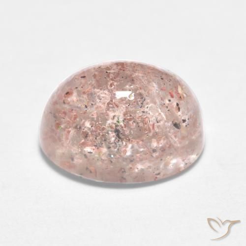Quartz fraise Rose clair naturelle ovale, 1.77 ct, Translucide