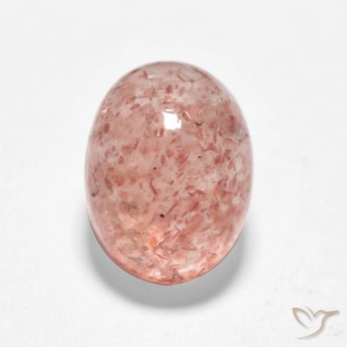 1.92ct Naturel Rose terreux Quartz Fraise, ovale, Translucide
