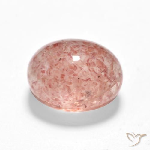 Quartz fraise Rose terreux naturelle ovale, 1.92 ct, Translucide