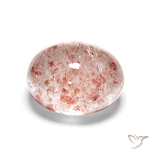 Quartz Fraise Rose terreux naturelle ovale, 1.67 ct, Translucide