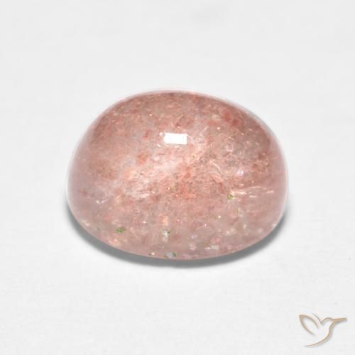 Quartz fraise Pêche rose naturelle ovale, 1.96 ct, Translucide