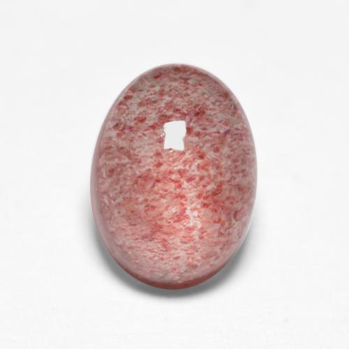Quartz fraise rose naturelle coupe ovale, 1,57 ct, translucide