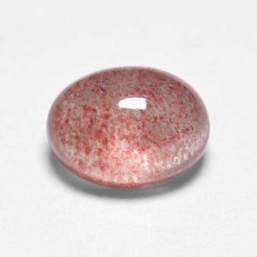 Quartz fraise rose naturelle coupe ovale, 1,57 ct, translucide