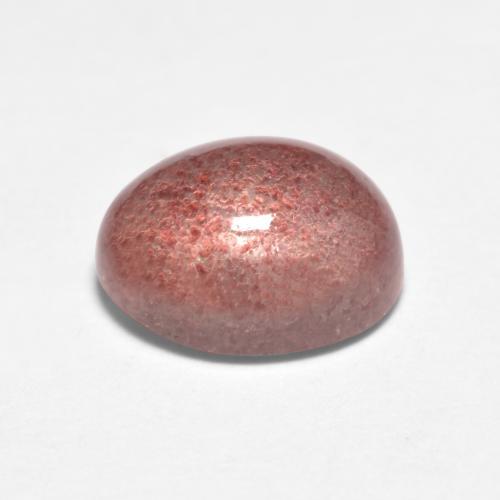 Quartz fraise rose naturelle coupe ovale, 1,57 ct, translucide