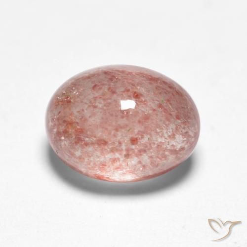 Quartz fraise Rose clair naturelle ovale, 1.53 ct, Translucide