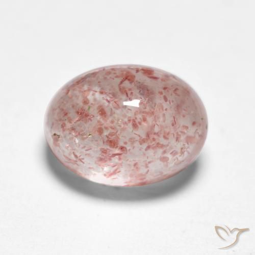Quartz fraise Rose moyen naturelle ovale, 1.69 ct, Translucide