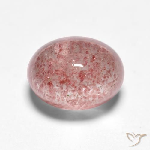 Quartz fraise Rose moyen naturelle ovale, 1.91 ct, Translucide