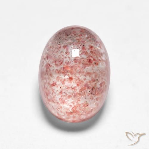 Quartz Fraise Rose léger naturelle ovale, 1.85 ct, Translucide