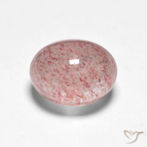 Quartz fraise Rose bubblegum léger naturelle ovale, 1.97 ct, Translucide