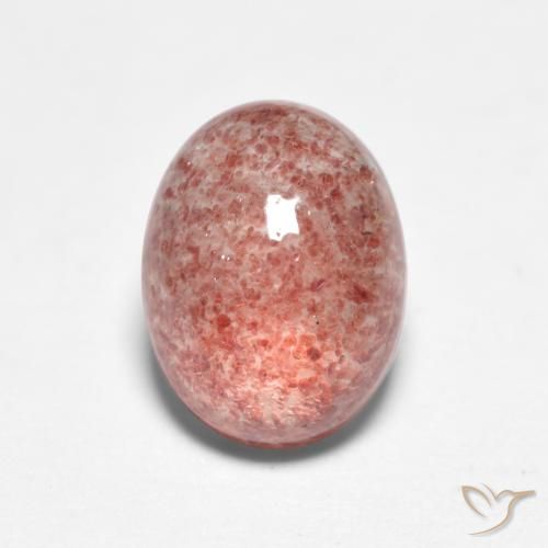 Quartz fraise Rose framboise naturelle Coupe ovale, 1.57 ct, Translucide