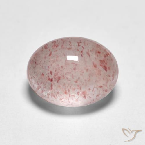 Quartz Fraise Rose clair naturelle ovale, 1.78 ct, Translucide