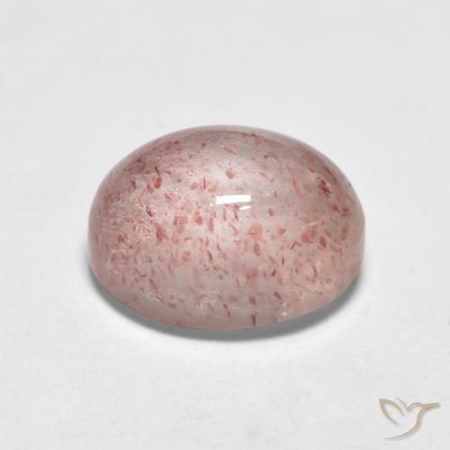Quartz Fraise Rose clair naturelle ovale, 1.78 ct, Translucide