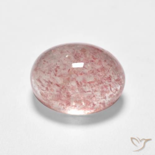 Quartz fraise Rose clair naturelle ovale, 1.59 ct, Translucide