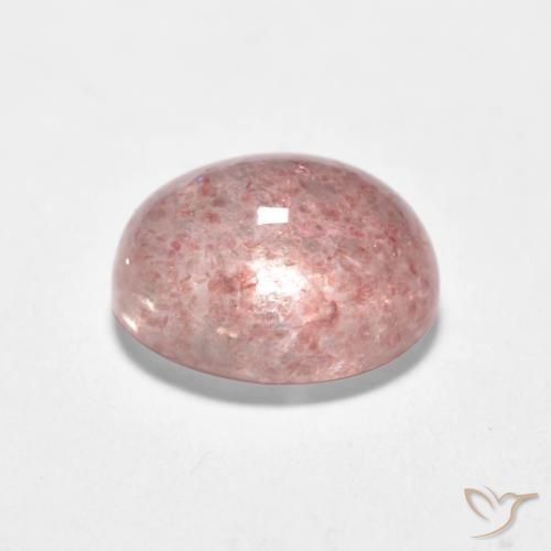 Quartz fraise Rose clair naturelle ovale, 1.59 ct, Translucide