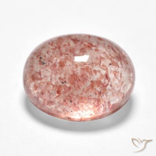 Quartz fraise Rose moyen-léger naturelle ovale, 1.48 ct, Translucide