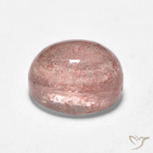 Quartz fraise Rose moyen naturelle ovale, 1.30 ct, Translucide