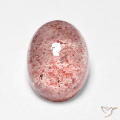 Quartz Fraise Rose terreux naturelle ovale, 1.70 ct, Translucide