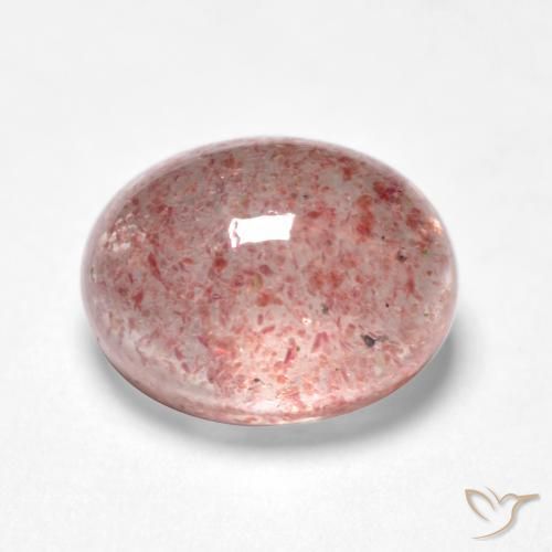 Quartz Fraise Rose terreux naturelle ovale, 1.70 ct, Translucide