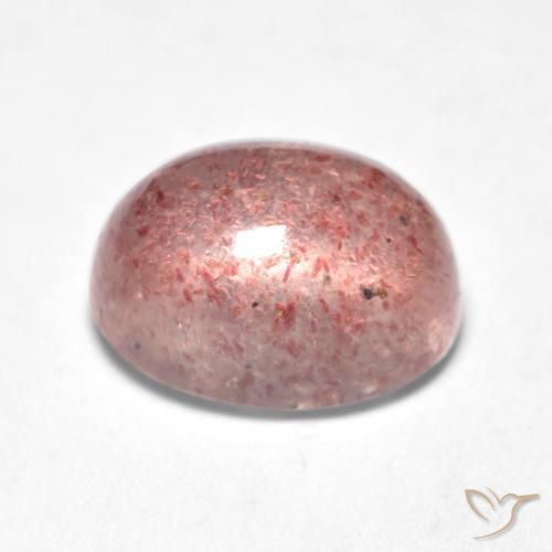 Quartz Fraise Rose terreux naturelle ovale, 1.70 ct, Translucide