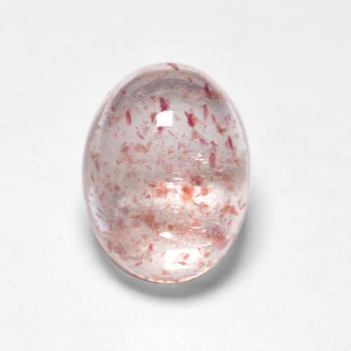 Quartz fraise rose naturelle coupe ovale, 1,53 ct, translucide