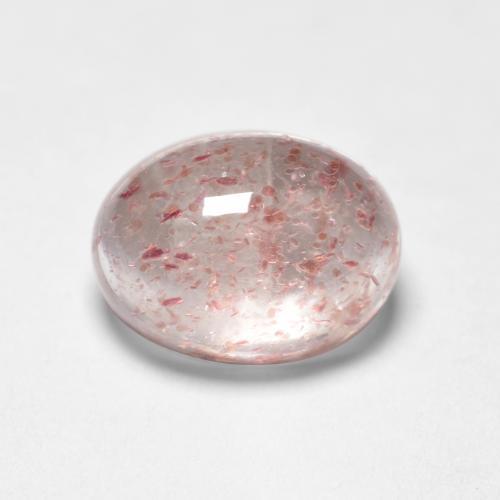 Quartz fraise rose naturelle coupe ovale, 1,53 ct, translucide