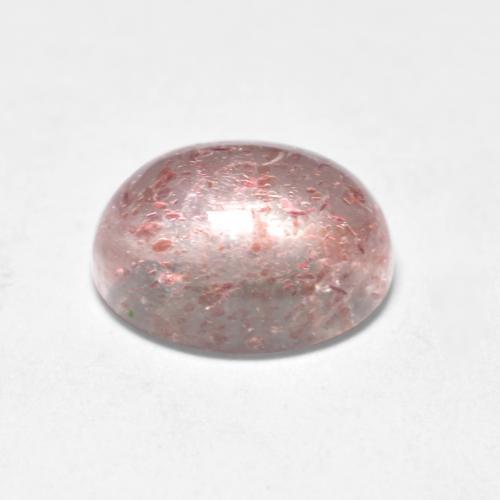 Quartz fraise rose naturelle coupe ovale, 1,53 ct, translucide