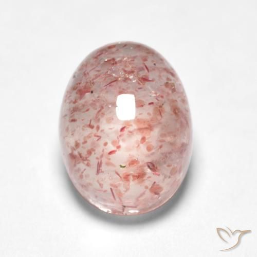 1.58ct Naturel Flamant rose Quartz fraise, ovale, Translucide