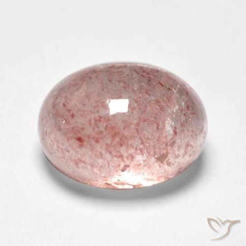 Quartz fraise Rose clair naturelle ovale, 1.75 ct, Translucide