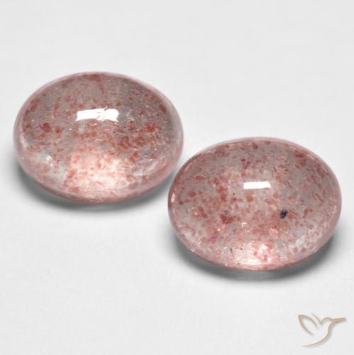 3.31ctw Naturel Rose rose profond Quartz Fraise, ovale, Translucide