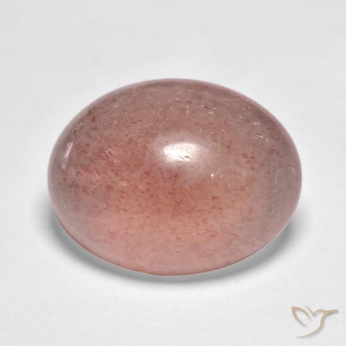 Quartz fraise Ton rose naturelle ovale, 7.34 ct, Translucide
