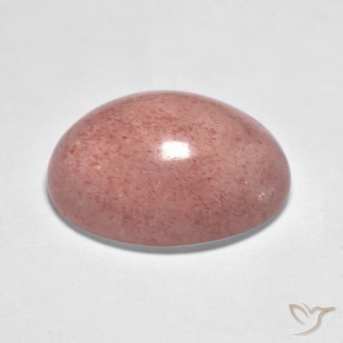 Quartz fraise Ton rose naturelle ovale, 7.34 ct, Translucide
