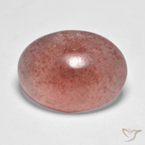 Quartz fraise Brique rouge naturelle ovale, 7.41 ct, Translucide