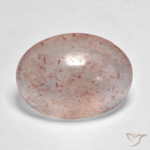 Quartz fraise Rose clair naturelle ovale, 6.42 ct, Translucide