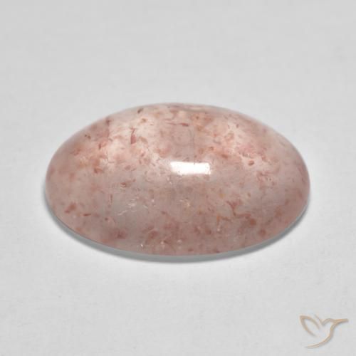 Quartz fraise Rose clair naturelle ovale, 6.42 ct, Translucide
