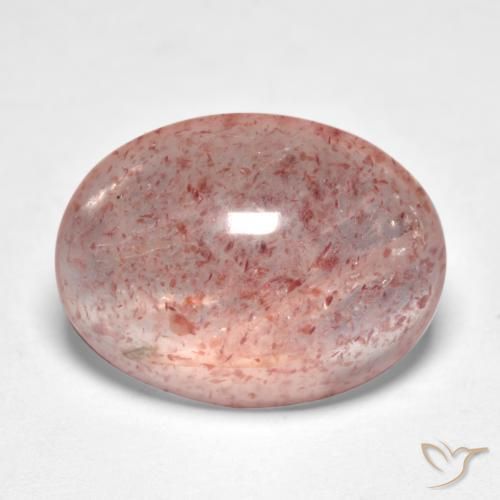 Quartz fraise Rose terreux naturelle ovale, 7.71 ct, Translucide