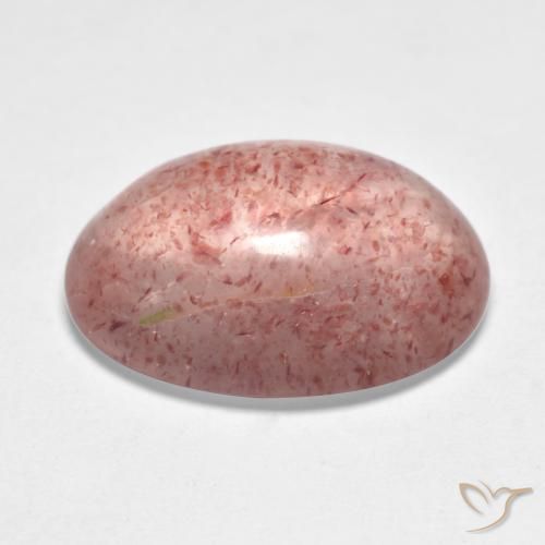 Quartz fraise Rose terreux naturelle ovale, 7.71 ct, Translucide