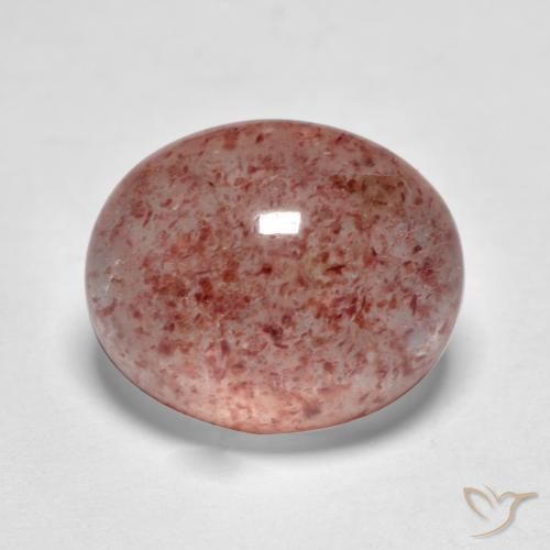 Quartz fraise Rose rose profond naturelle ovale, 6.93 ct, Translucide