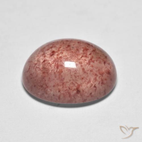 Quartz fraise Rose rose profond naturelle ovale, 6.93 ct, Translucide