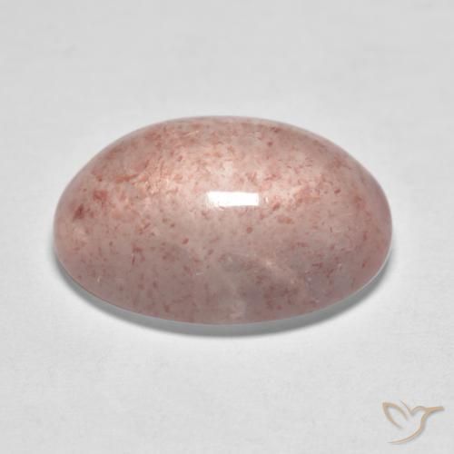 Quartz fraise Rose clair naturelle ovale, 8.14 ct, Translucide
