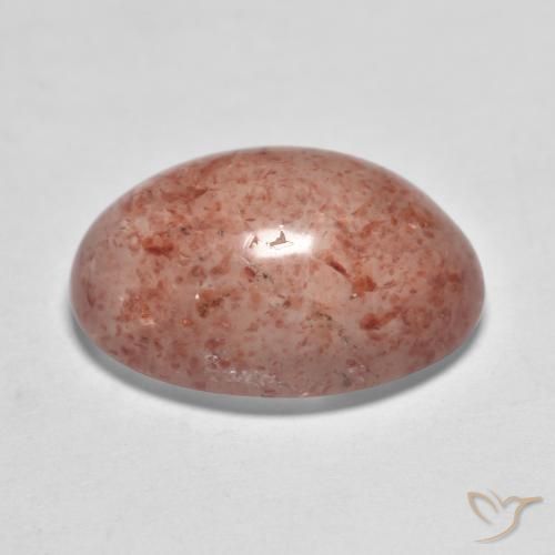 Quartz fraise Rose terreux naturelle ovale, 7.92 ct, Translucide