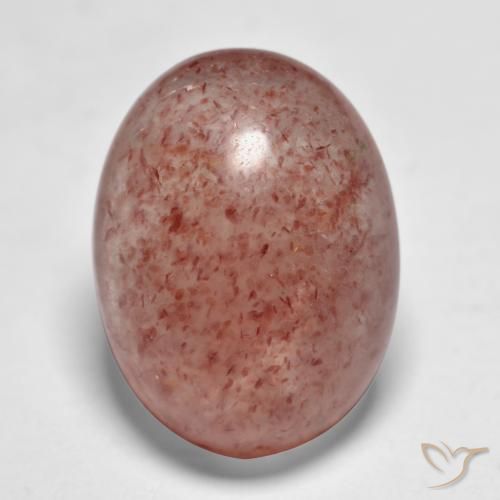 Quartz Fraise Rose rougeâtre terreux naturelle ovale, 9.17 ct, Translucide