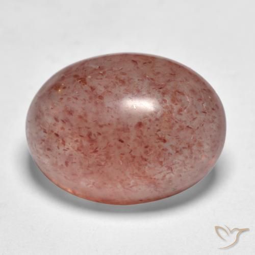 Quartz Fraise Rose rougeâtre terreux naturelle ovale, 9.17 ct, Translucide